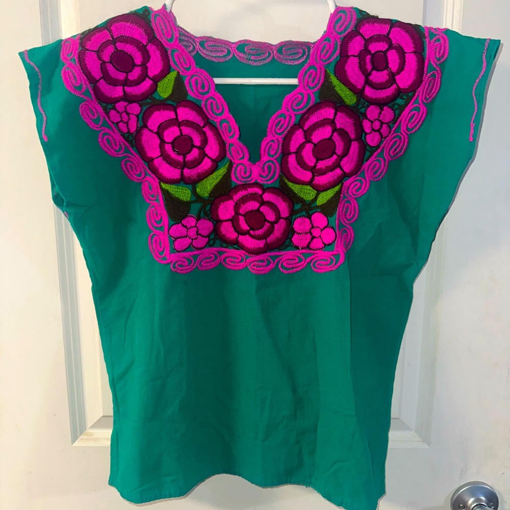 Unique Embroidered Mexican Blouse